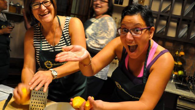 Our hands-on cooking classes are a great opportunity to learn how to make the famous Italian liquor, Limoncello
